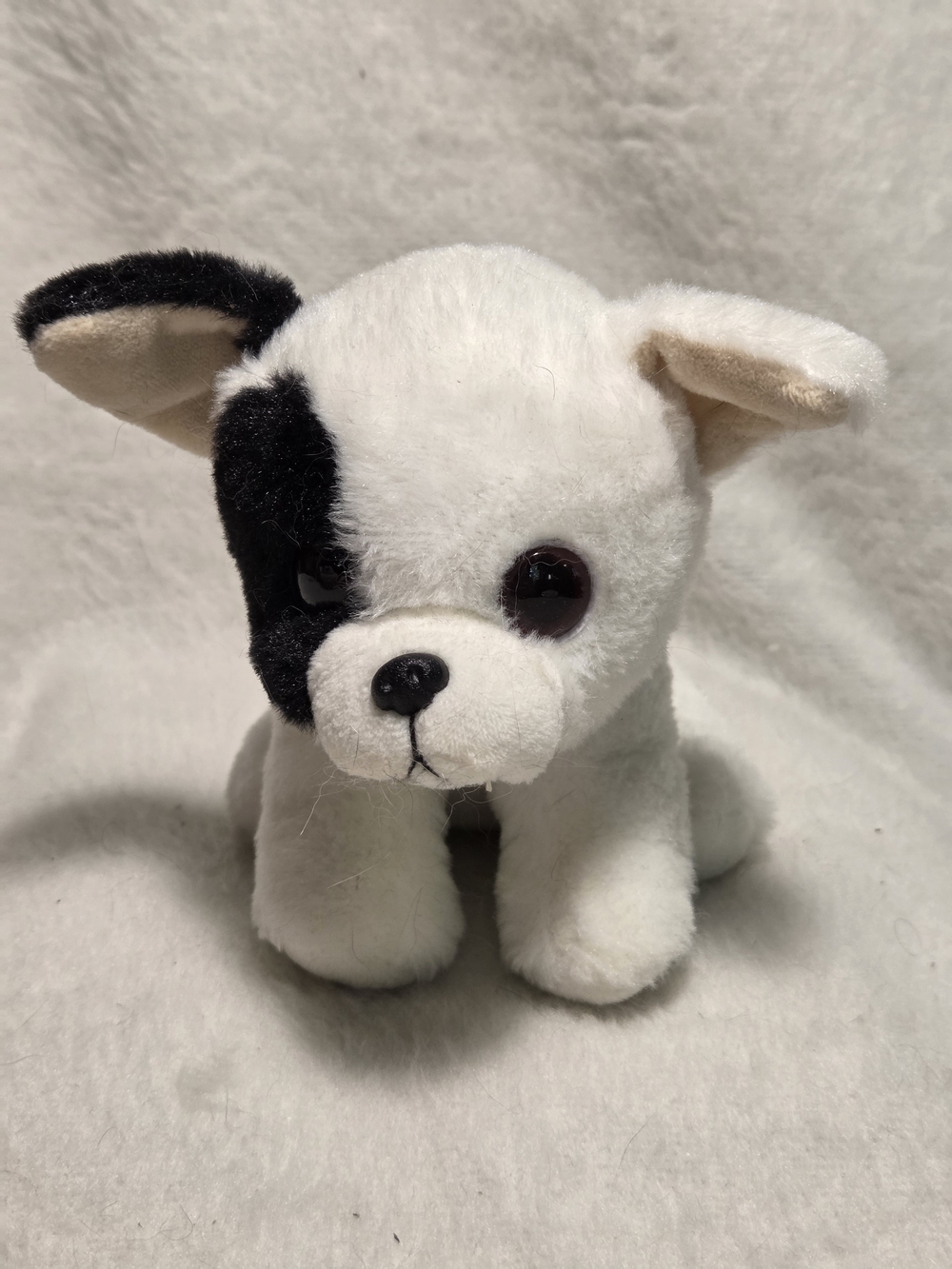MARCEL Ty Beanie Babies 6" French Bulldog White with Black Spots NO HANGTAG